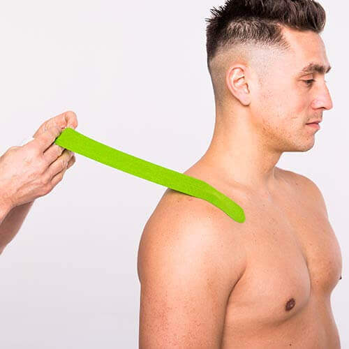 Taping a deviant shoulder position step 1