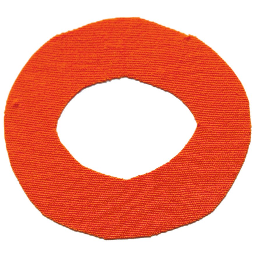 The O shape kinesiology tape cut