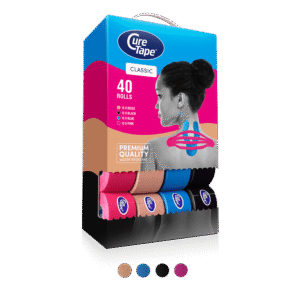 CureTape® Big Boy Classic Kinesiology Tape 40 Rolls Bulk Pack